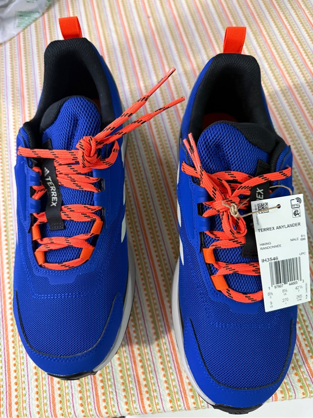 adidas blue and orange Terrex Anylander Trail Shoes